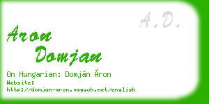 aron domjan business card